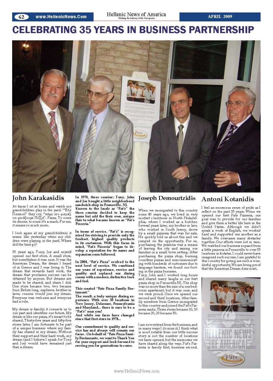 Pat’s Pizzeria Celebrating 35+ years in business Pats_Pizza_Celebrating_35_Page_1