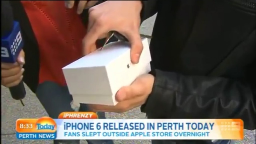 Video: First iPhone 6 sold in Perth is dropped by kid during an interview