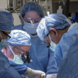 Doctors at the Cleveland Clinic during the uterus transplant operation on Wednesday. The procedure has been successfully performed in Sweden, but never before in the United States. Credit Cleveland Clinic