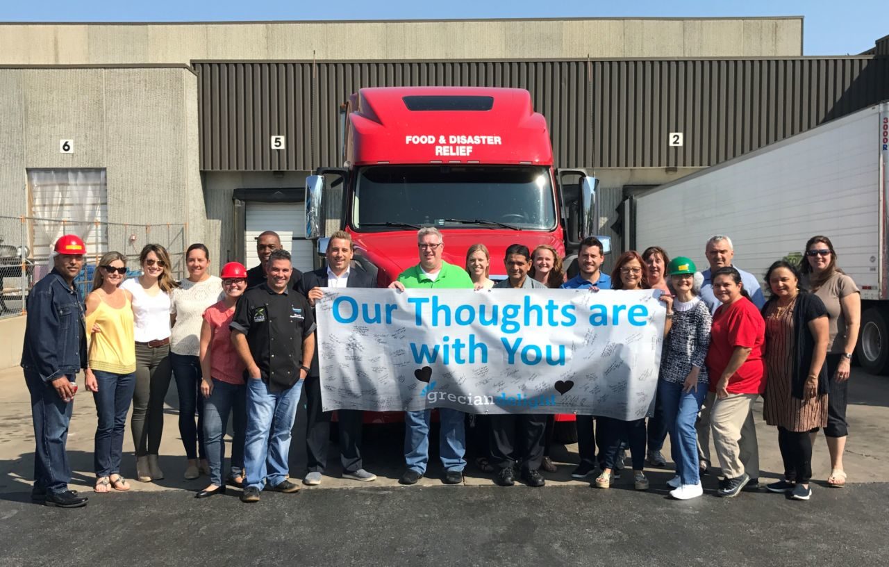 GRECIAN DELIGHT DONATES MORE THAN 20,000 LBS OF FOOD TO HURRICANE RELIEF EFFORTS