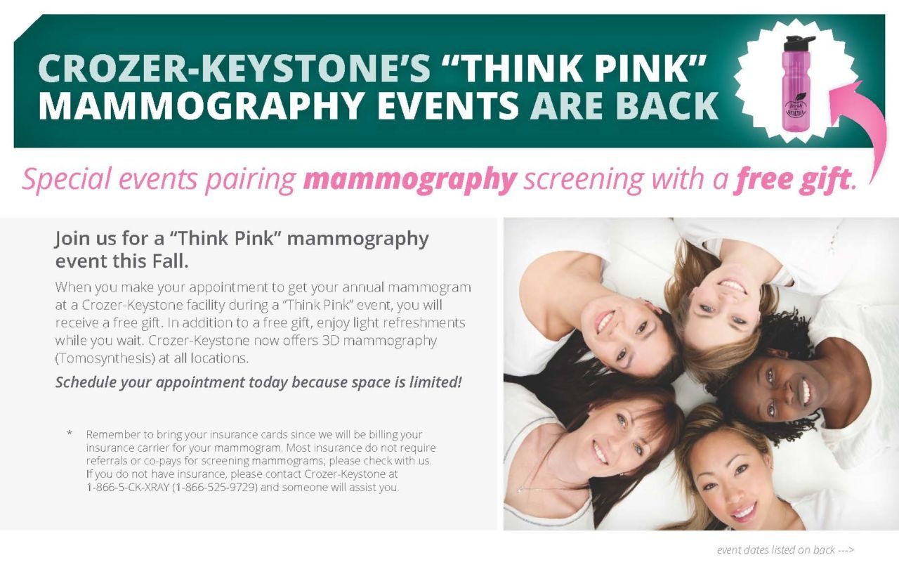 Crozer-Keystone to Hold Popular ‘Think Pink’ Mammography Events