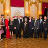 Archon John A. Catsimatidis is joined by members of his family as he is presented with the Nicholas J. Bouras Award for Extraordinary Archon Stewardship at The Metropolitan Club.