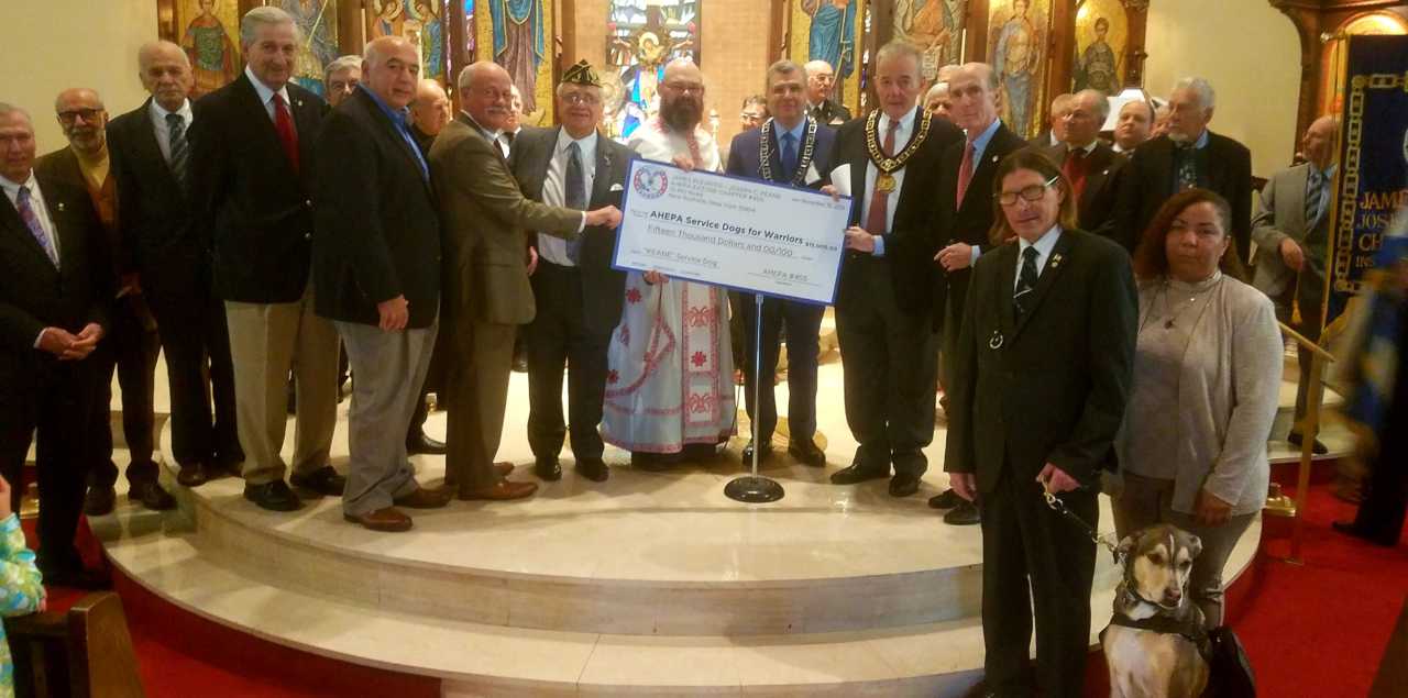 AHEPA New Rochelle Remembers Veterans and Adopts Service Dog