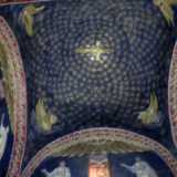 Stars and cross ceiling of the Mausoleum of Galla Placidia, Ravenna, was in the ceiling of the Emperor’s bed chamber, Constantinople.