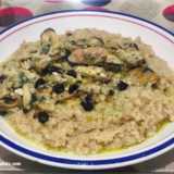 Trahana with mussels in ouzo