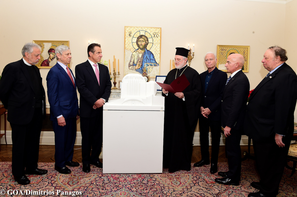 H.E. Archbishop Elpidophoros welcomed to The Archdiocese NY State Andrew Cuomo and discussed the future building of St. Nicholas Greek Orthodox National Shrine Church at Ground Zero.