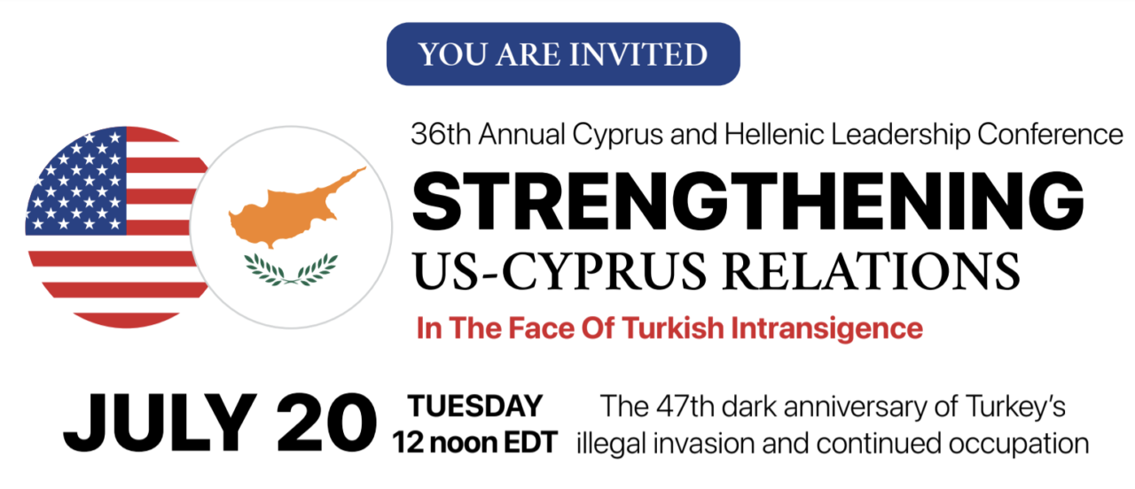 Greek-American organizations will host conference on the 47th anniversary of Turkey’s illegal invasion of Cyprus