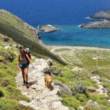Karpathos – Jen and Lisa on the way up from Tristomo – credit Ian Smith