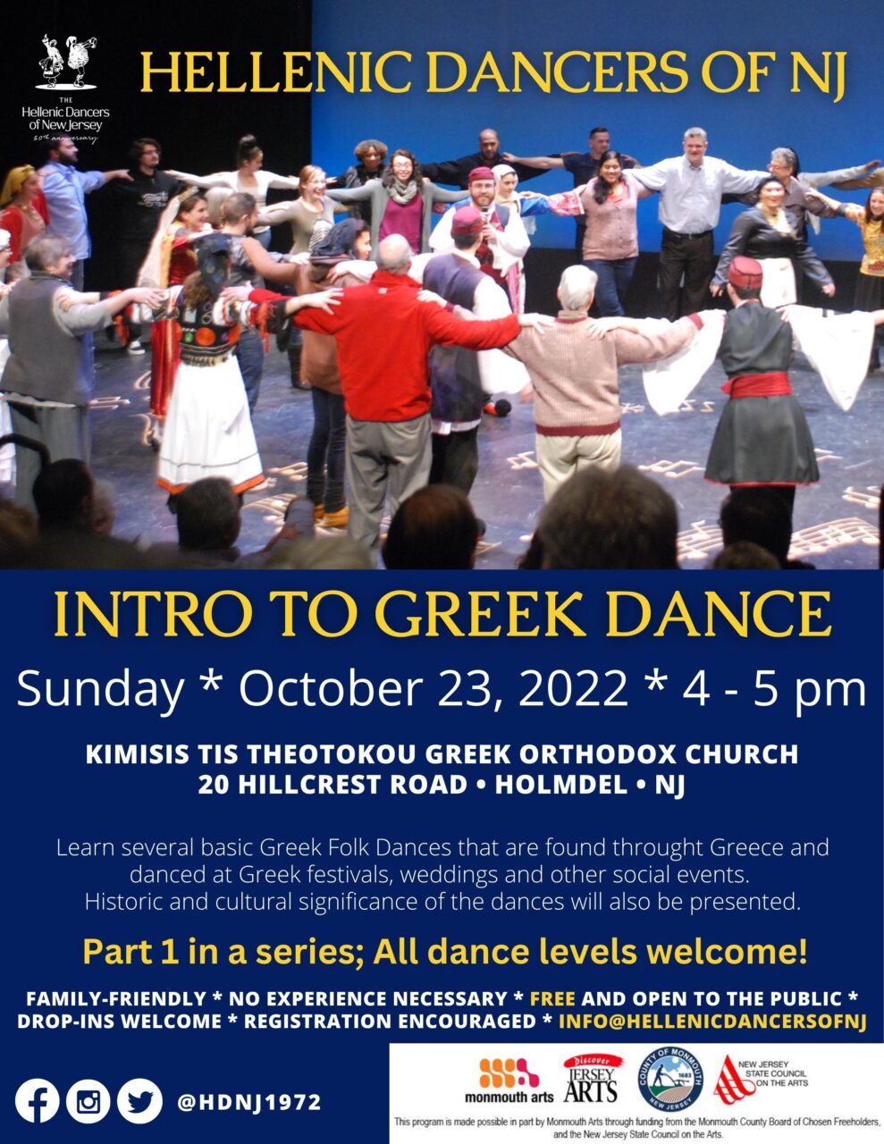 Free Intro to Greek Dance Workshop with the Hellenic Dancers of NJ