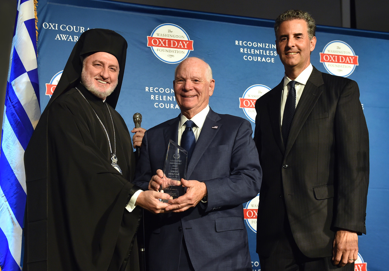 Archbishop Elpidophoros, Senator Cardin, and Congressman Sarbanes