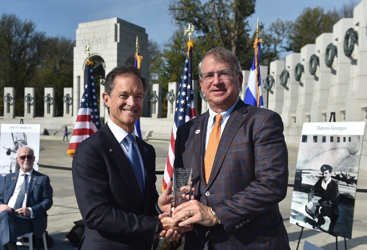 WWII Veteran Dennis Georges Receives 2024 Haseotes Service Award for His Distinguished Service