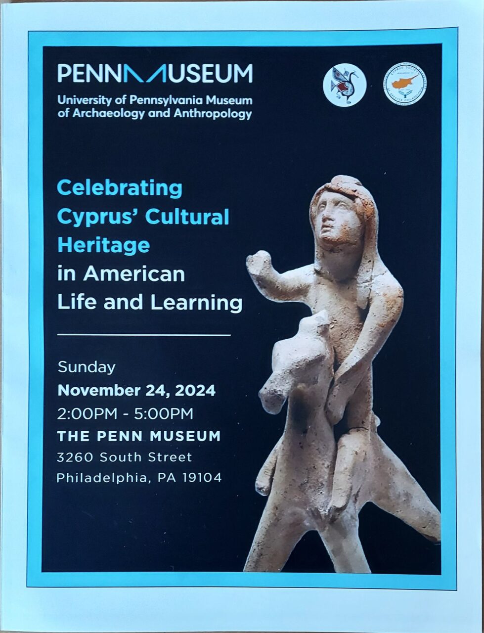 Four Institutions Celebrate Cyprus’ Cultural Heritage and its Role in America The cover of the program for the November 24 event