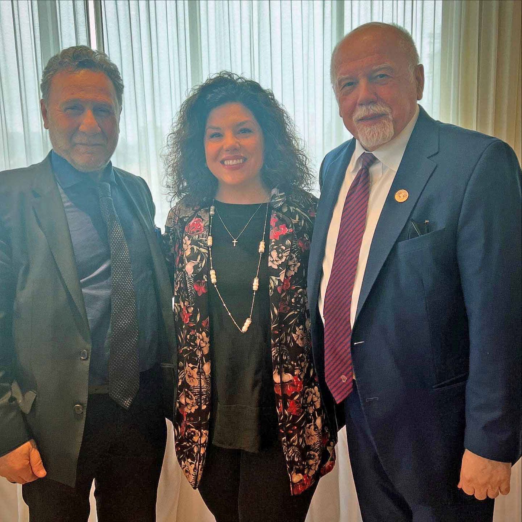 Prof. Alexiou (left to right) Aphrodite Kotrotsios, Paul Kotrotsios.