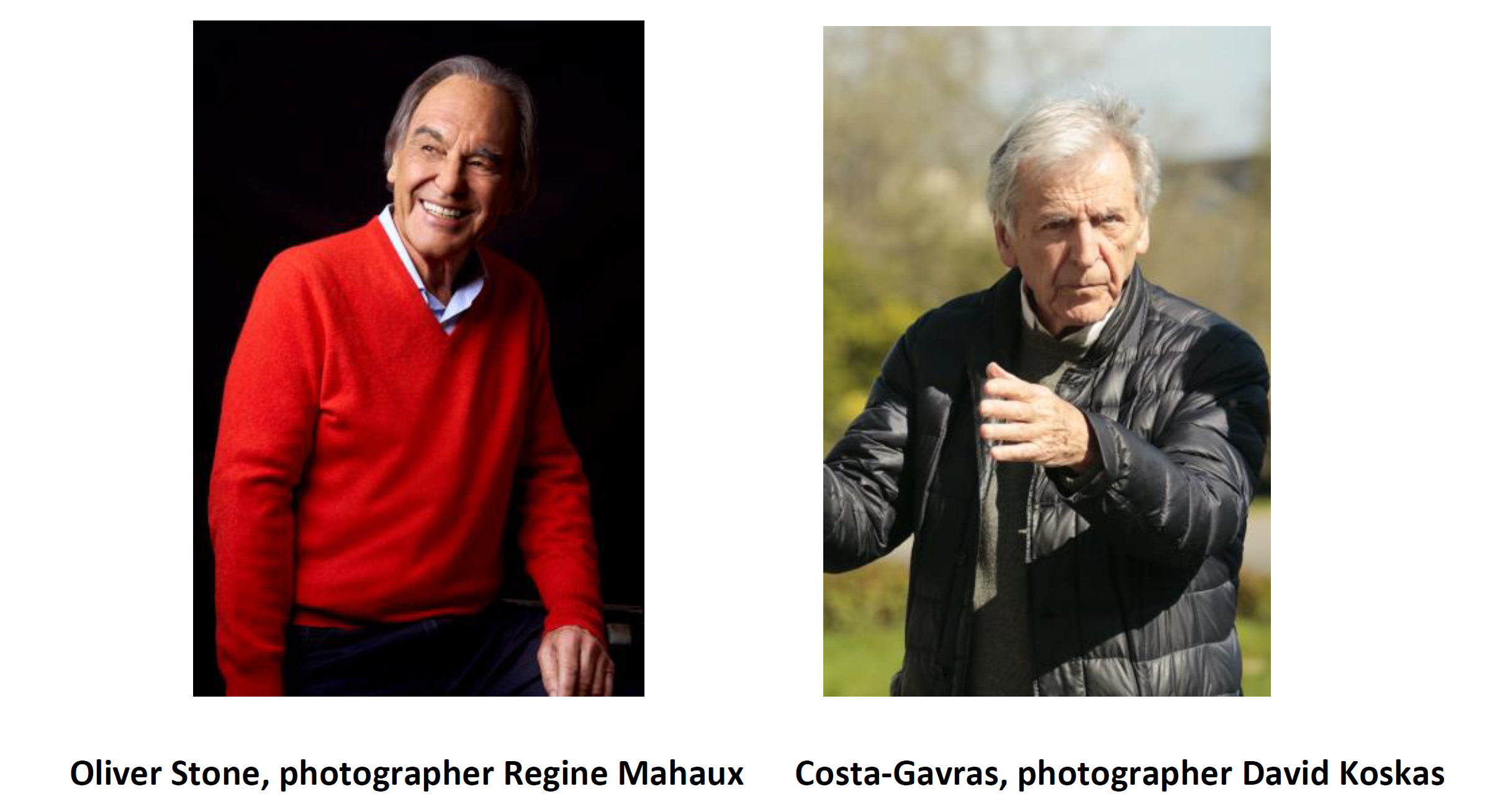 Oliver Stone, photographer Regine Mahaux Costa-Gavras, photographer David Koskas
