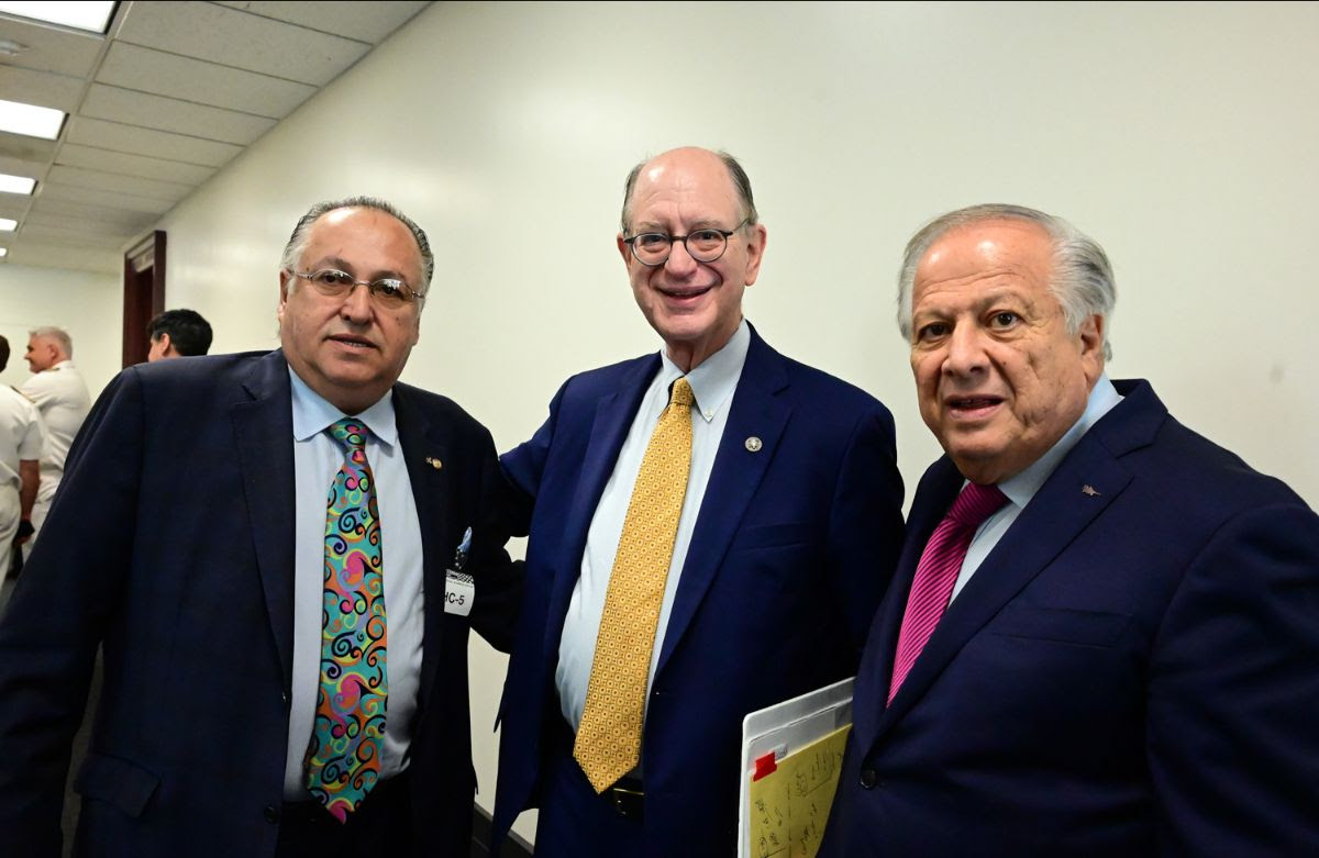 Congressman Sherman with Philip Christopher and AHEPA Supreme President Savas Tsivicos