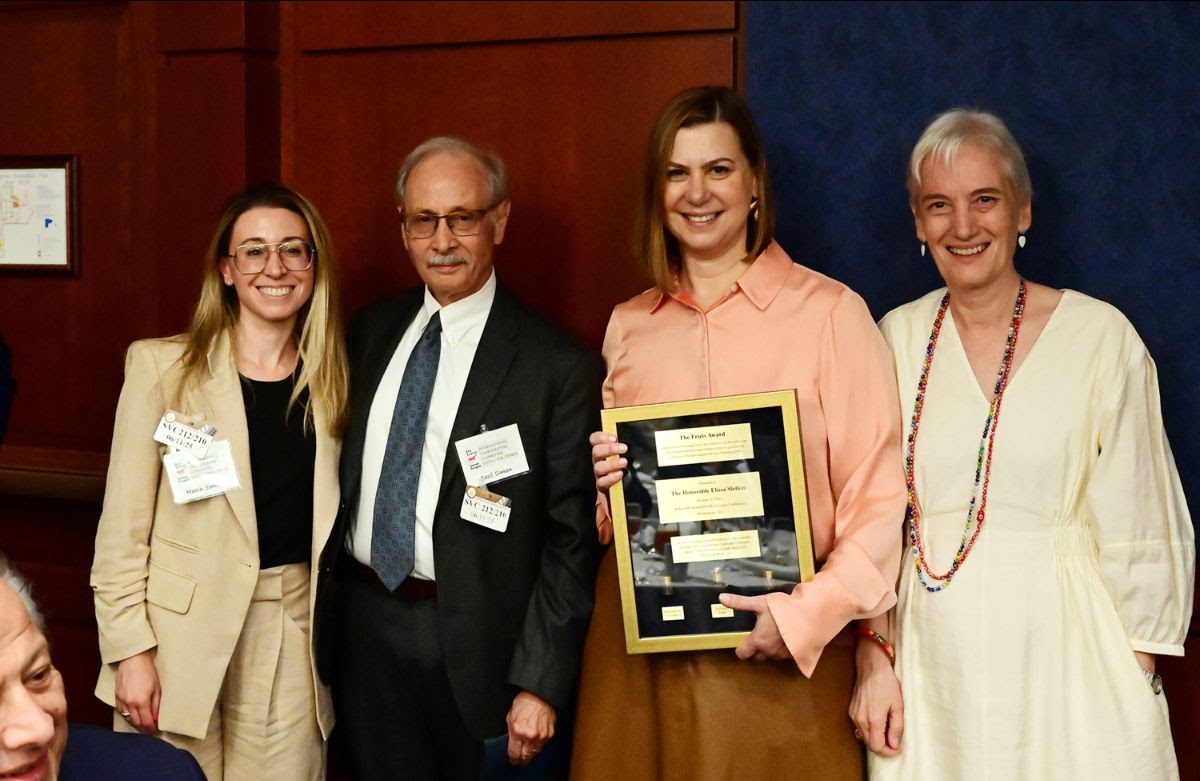 Ambassador Nassika, Basil and Marie Simon, and Senator Slotkin