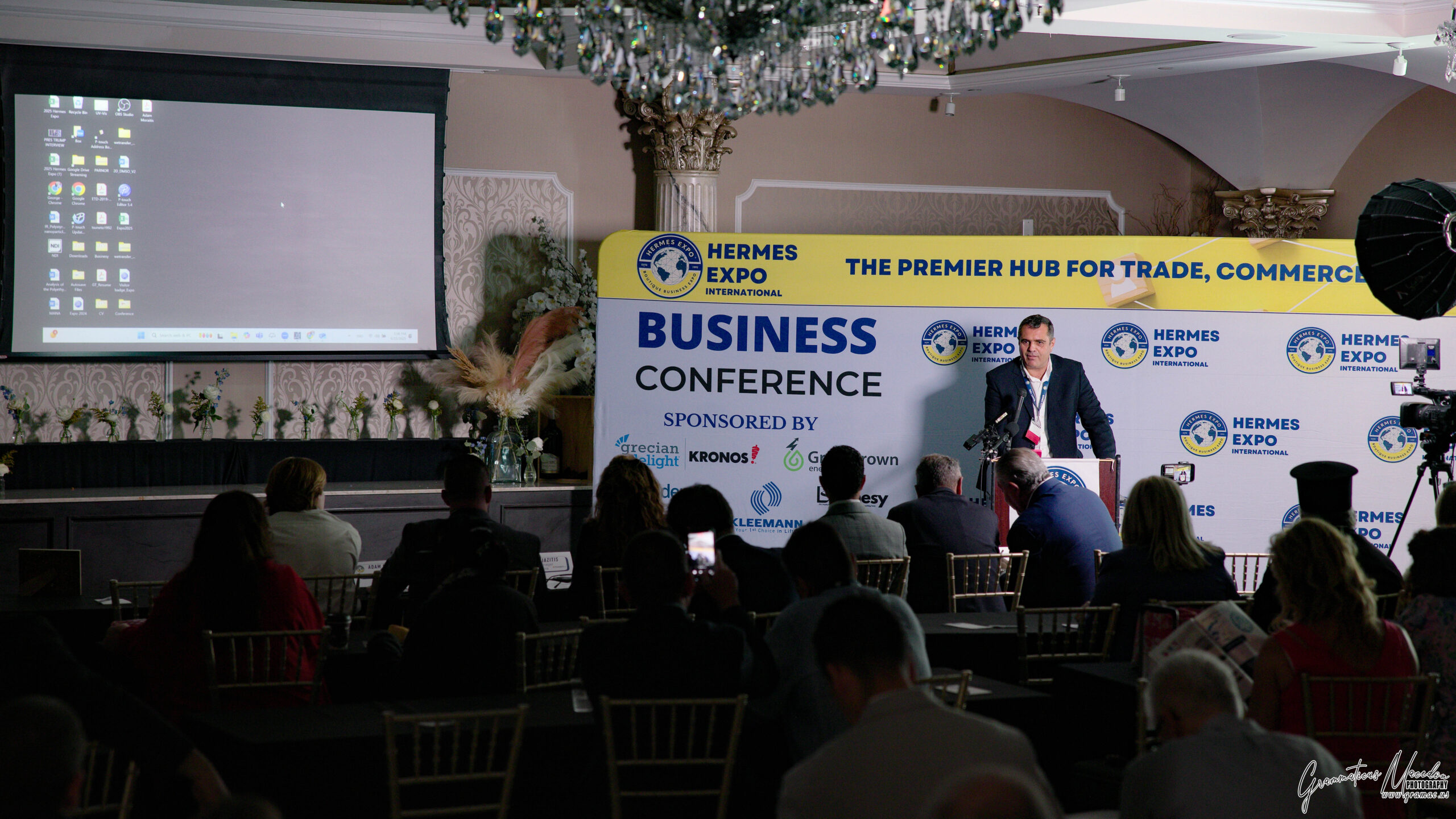 Business leaders share insights during the Hermes Business Conference at the 34th Annual Hermes Expo.