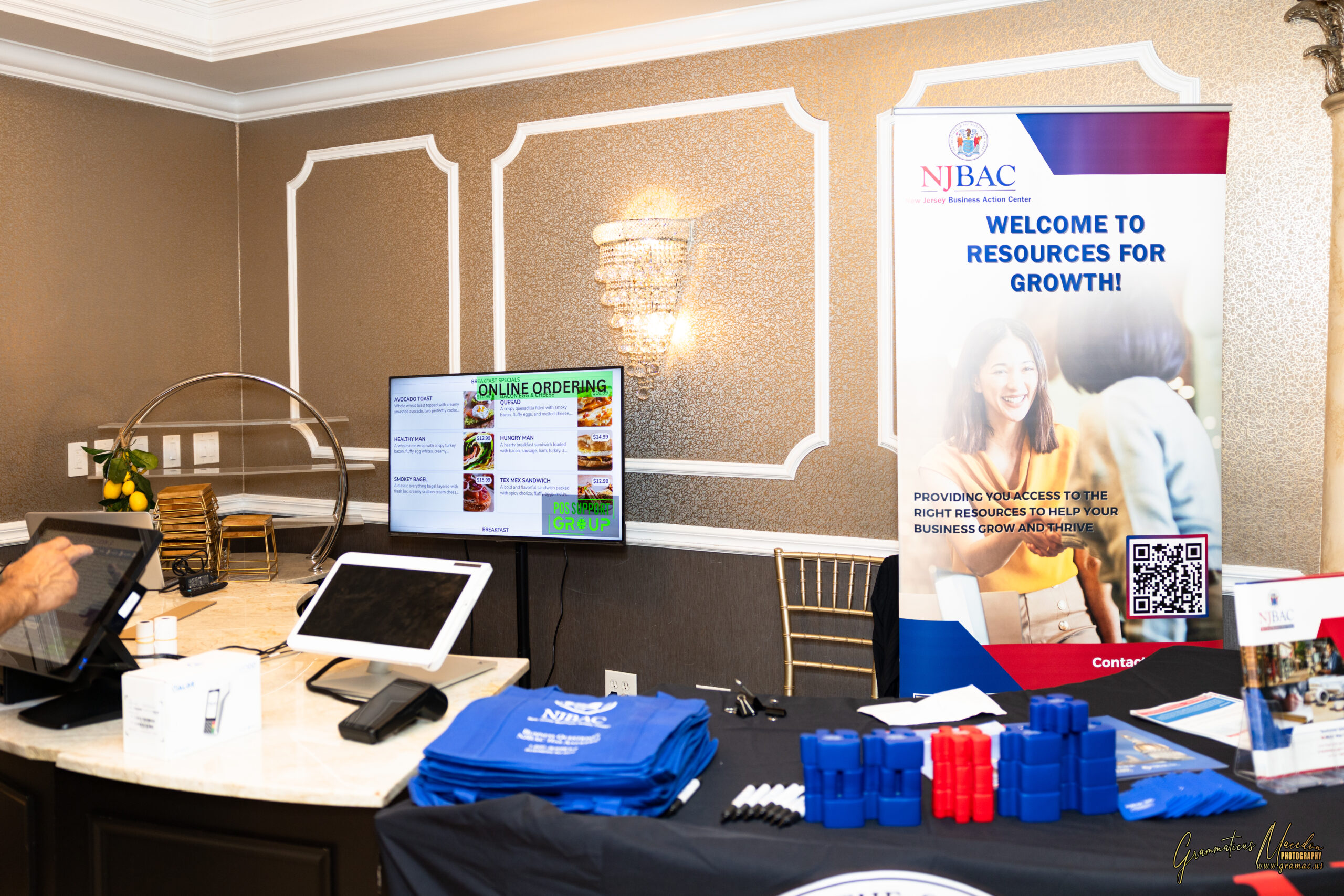 Attendees networking at the 34th Annual Hermes Expo in Old Bridge, New Jersey, celebrating Greek-American business and culture.