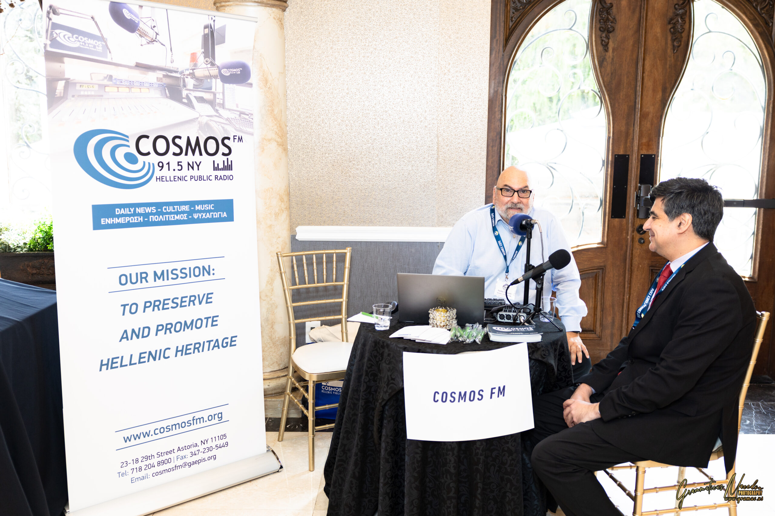 Attendees networking at the 34th Annual Hermes Expo in Old Bridge, New Jersey, celebrating Greek-American business and culture.