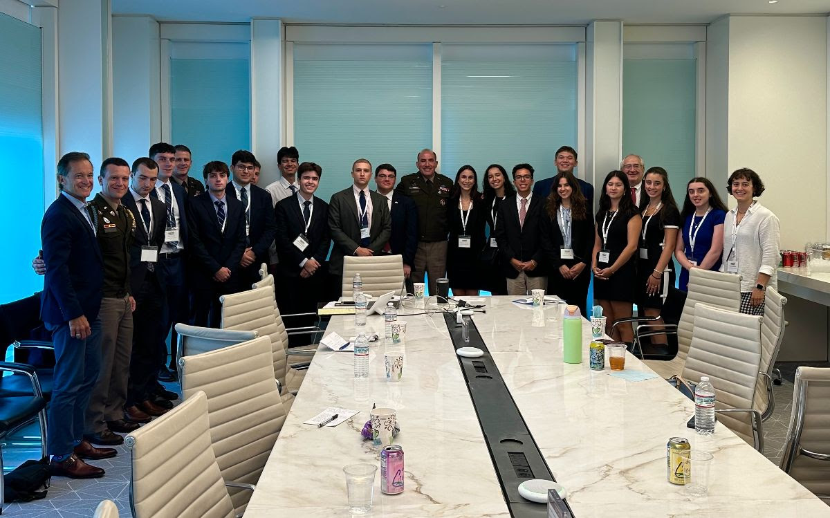 Students with General Andrew Poppas