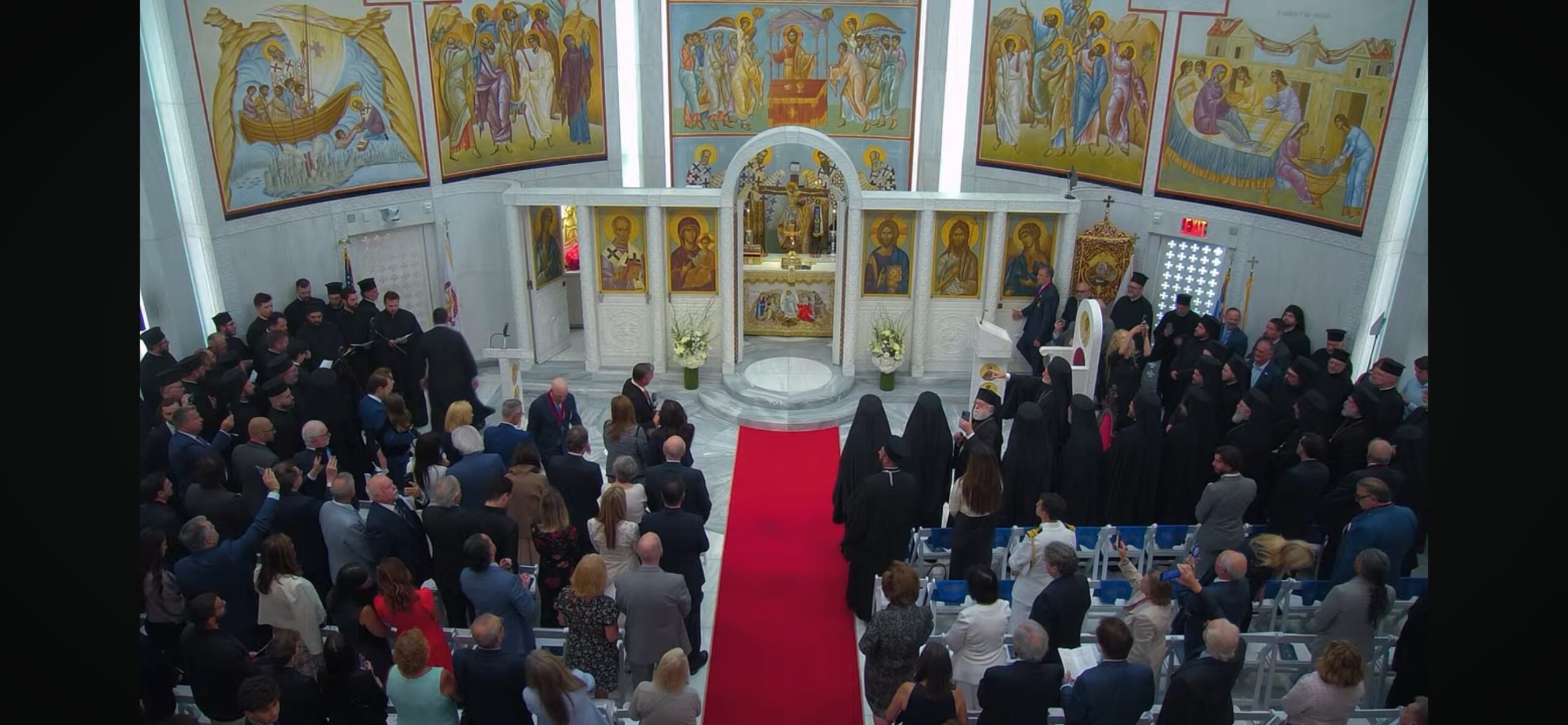 Ecumenical Patriarch Bartholomew at St. Nicholas Shrine during doxology service