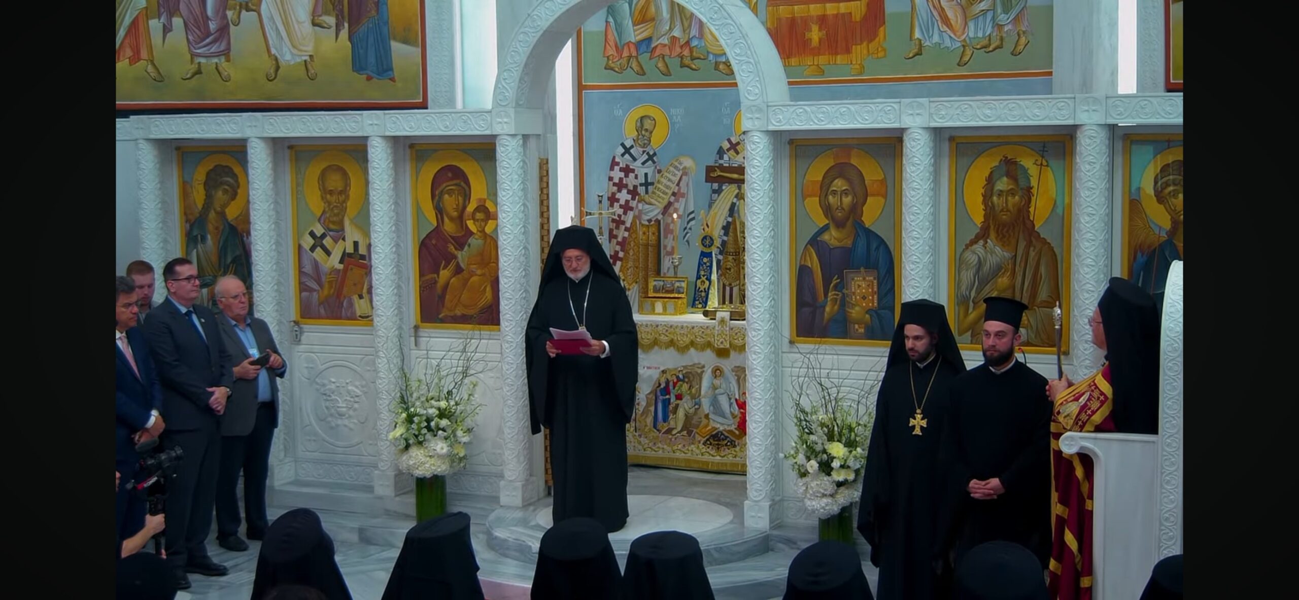 Ecumenical Patriarch Bartholomew at St. Nicholas Shrine during doxology service
