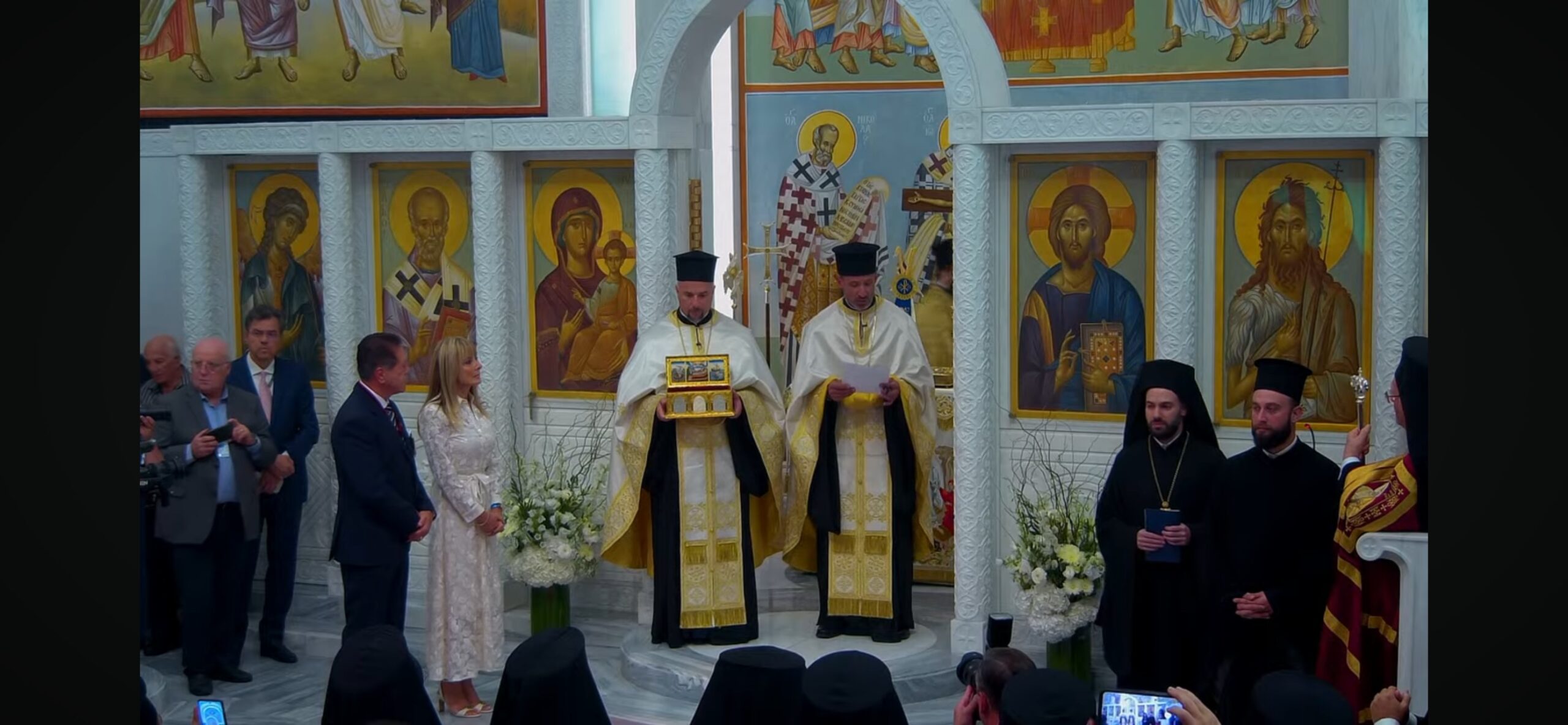 Ecumenical Patriarch Bartholomew at St. Nicholas Shrine during doxology service