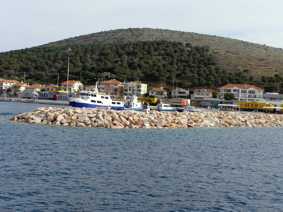 The coast of Cesme (seme) that one can see from Chios on a clear day