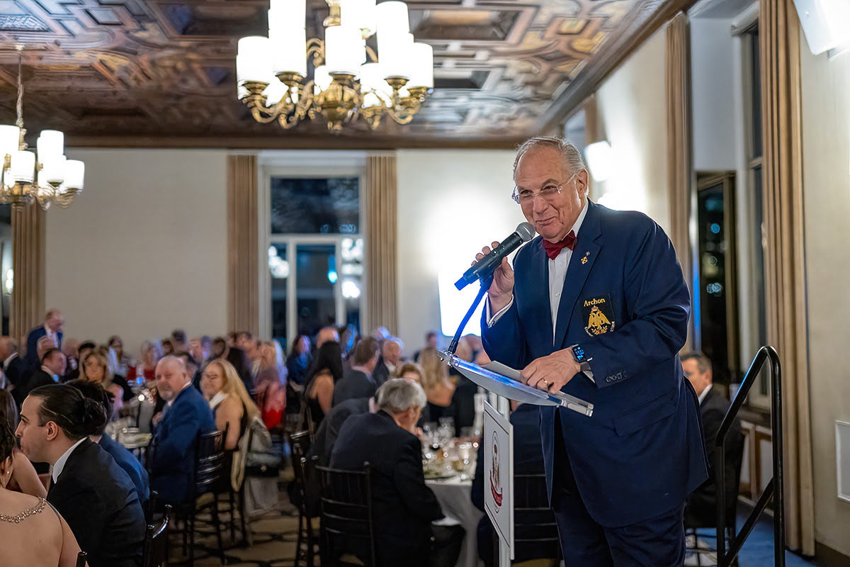 National Commander Dr. Limberakis congratulates Archon Pritsos.
