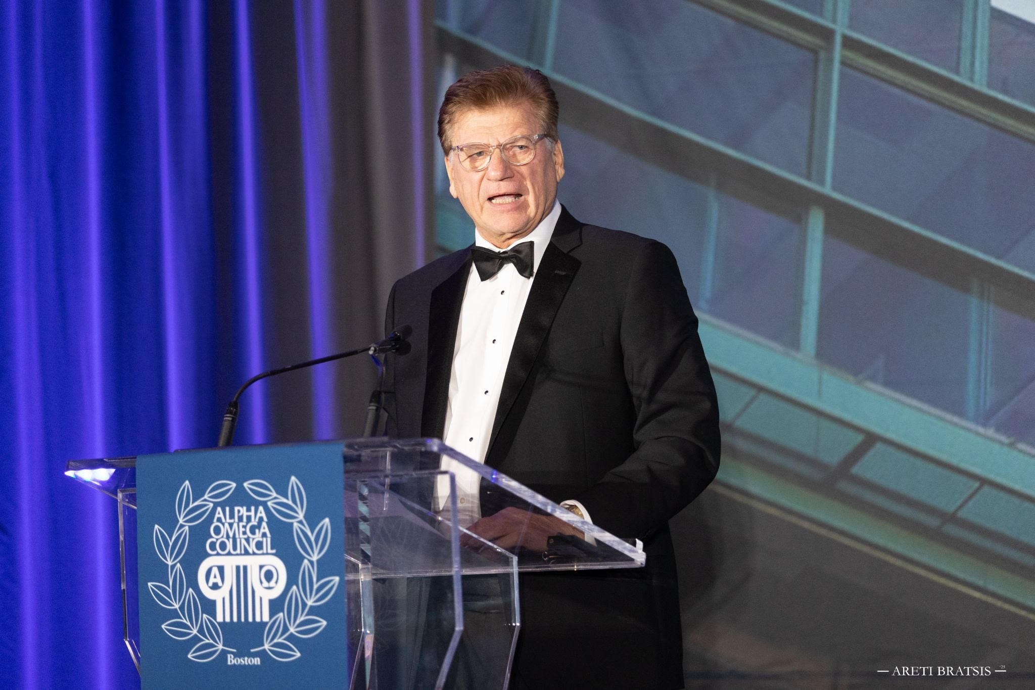Photo Caption: Alpha Omega Council president Harry Vlachos at Alpha Omega Council 2025 Honors GalaPhoto Credit: Areti Bratsis Photography