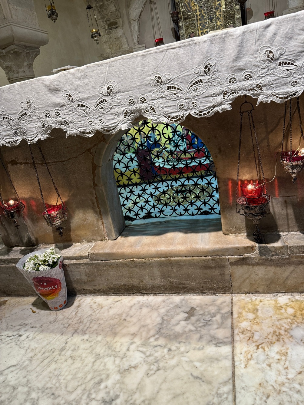 Relics of St. Nicholas in cement blocks, Bari