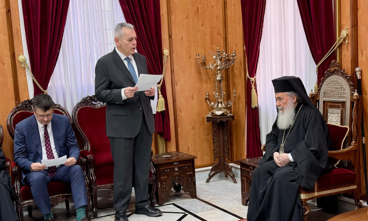 Μ. Χαρακόπουλος προς τον πατριάρχη Ιεροσολύμων Θεόφιλο Γ’: Έπαλξη Ορθοδοξίας και Ελληνισμού το Πατριαρχείο Ιεροσολύμων Μ. Χαρακόπουλος προς πατριάρχη Ιεροσολύμων Θεόφιλο Γ'