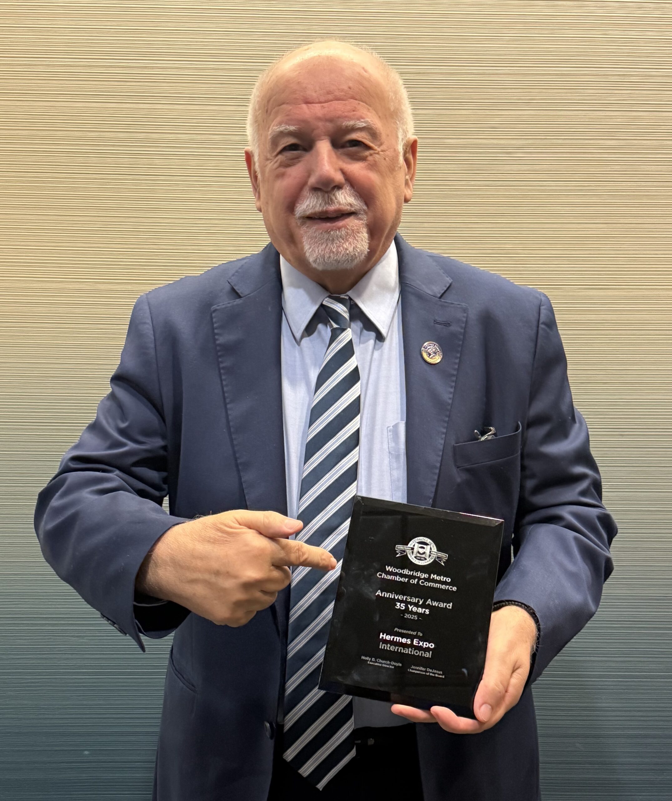 Hermes Expo recognized by Woodbridge Metro Chamber of Commerce at Delta Hotels Marriott in Iselin, NJ on December 8, 2025.