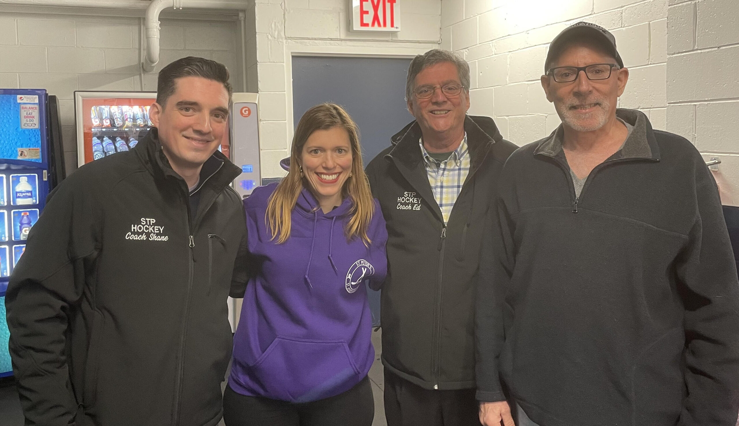 Dr. Siolas with leaders of The Blackburn Family Cancer Foundation “Coaching For a Cure” 5th Annual Charity Game
