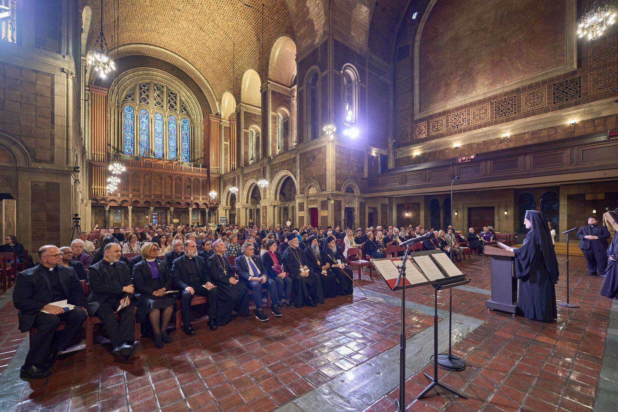 His Eminence addresses hierarchs are clergy at St. Bartholomew’s Church. June, 2025. (Photo by Orthodox Observer/Yannis Malevitis)