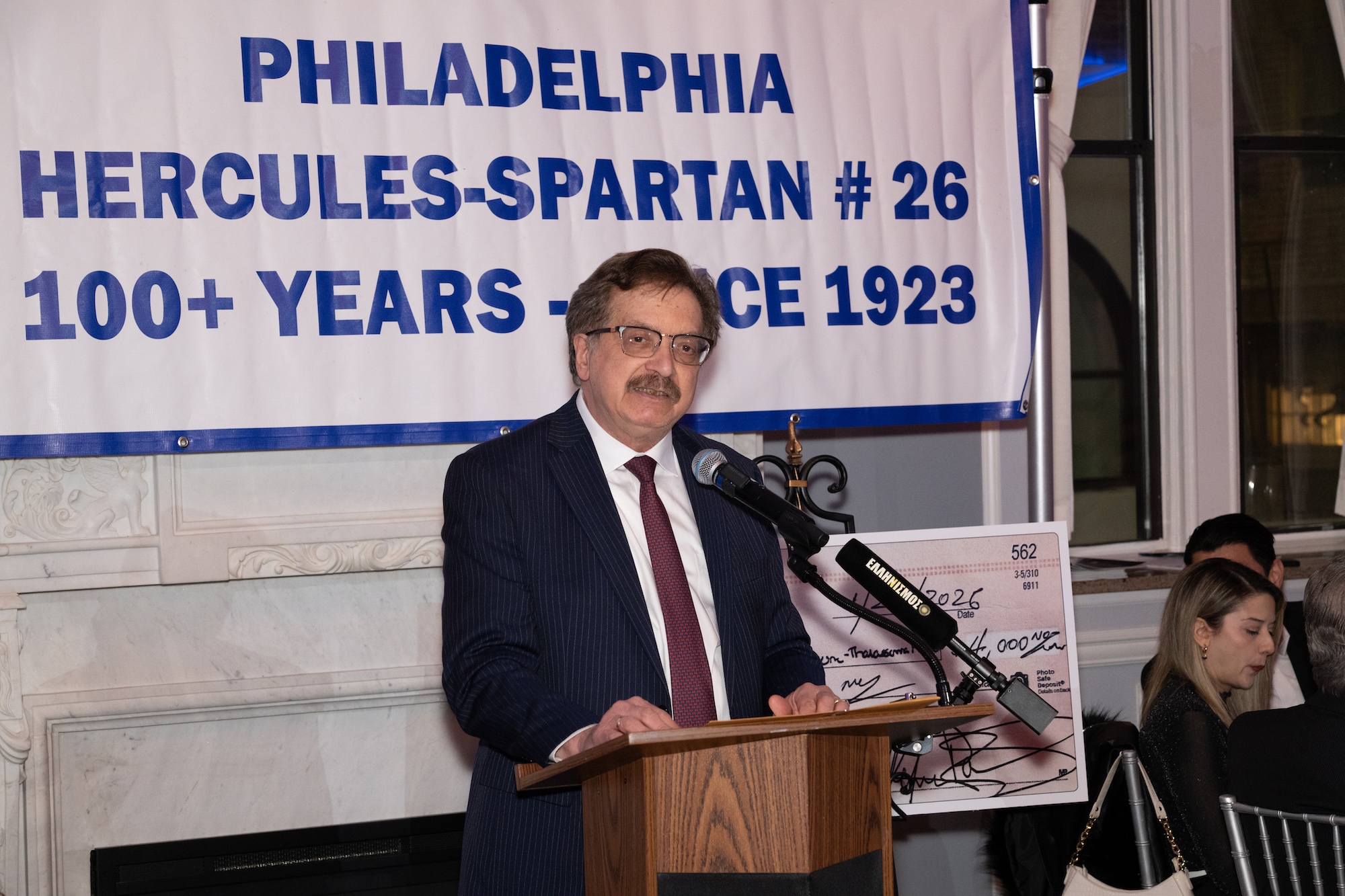 Ilias Katsos delivering the keynote address at the AHEPA Chapter 26 Centennial Gala in Philadelphia.