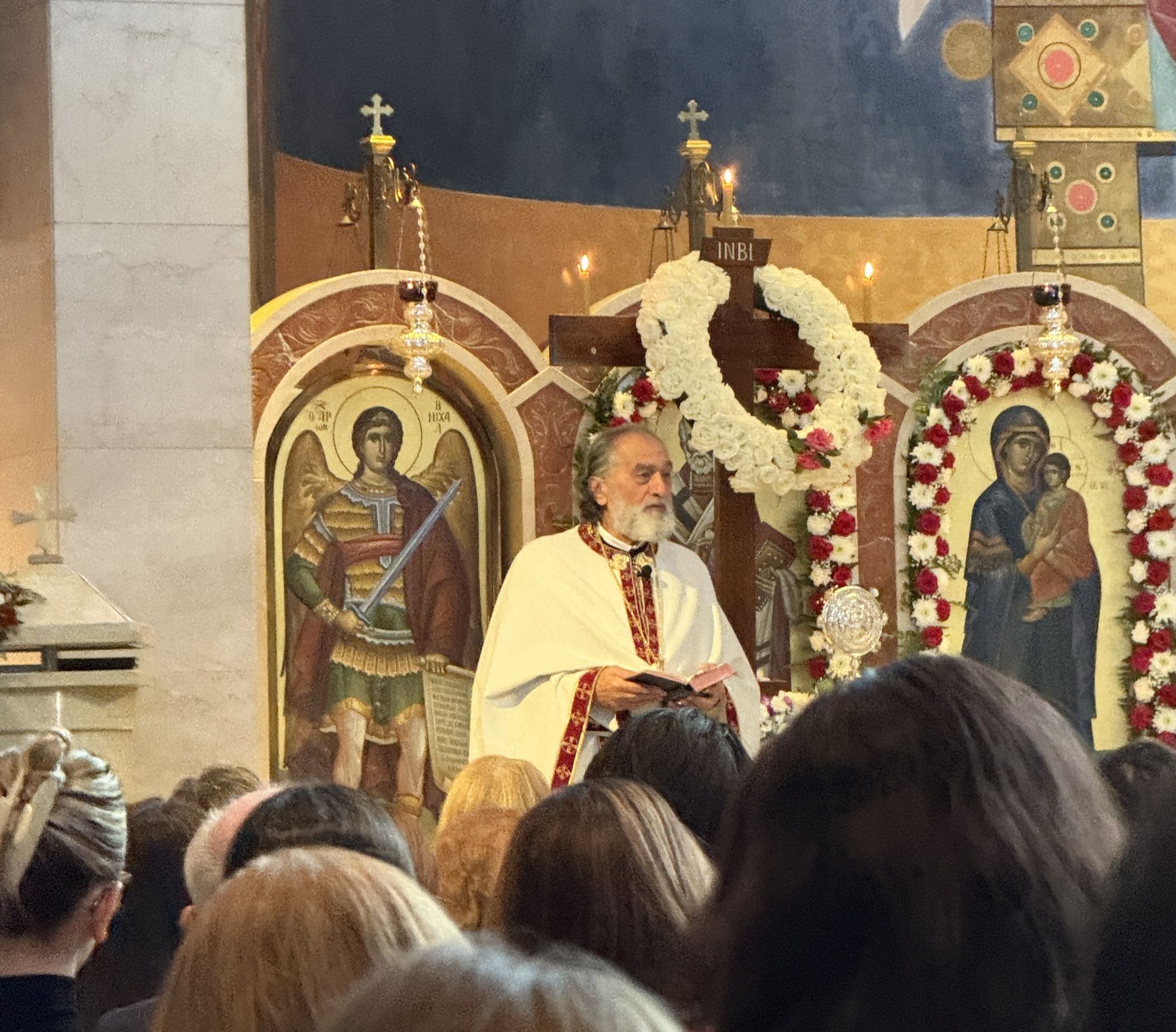 Retired priest Rev. Paul Palesty delivering sermon on Holy Saturday, April 11th