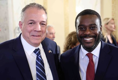 State Senator Lou Raptakis and Rhode Island Congressman Gabe Amo at the celebration.