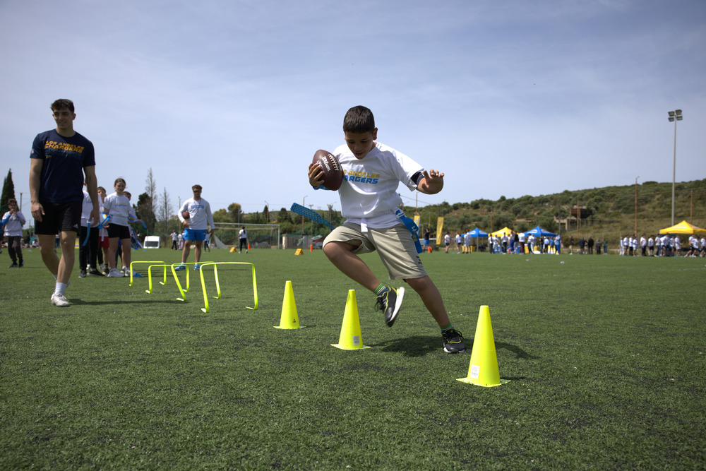Los Angeles Chargers NFL Flag Football Camp in Methoni
