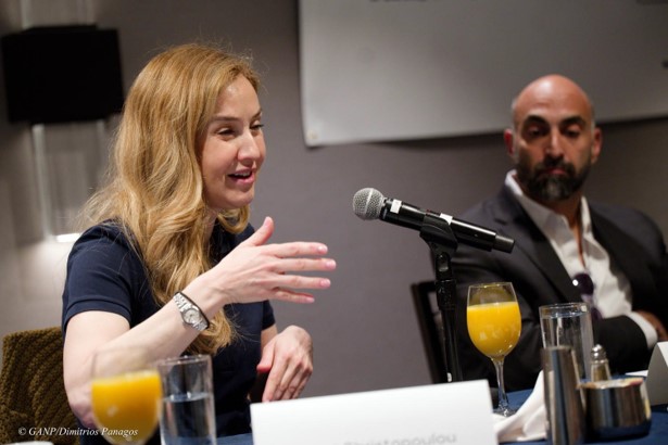 Niovi Christopoulou addresses the panel