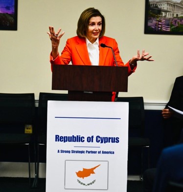 Speaker Emerita Pelosi addresses the group