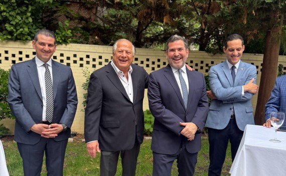 (left to right) Minister Michael Damianos, Philip Christopher, H.E. Ambassador Evangelos Savva, and Cyprus Government Spokesman Konstantinos Letymbiotis