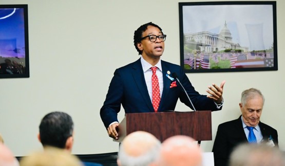 Rep. Bell addresses the group