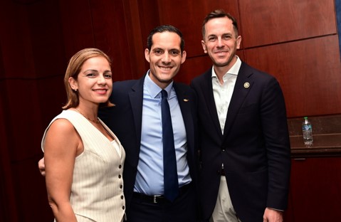 Rep. Menendez with Cyprus Government Spokesman Konstantinos Letymbiotis and his wife, Irene Letymbiotis