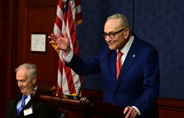 Senate Minority Leader Schumer addresses the group